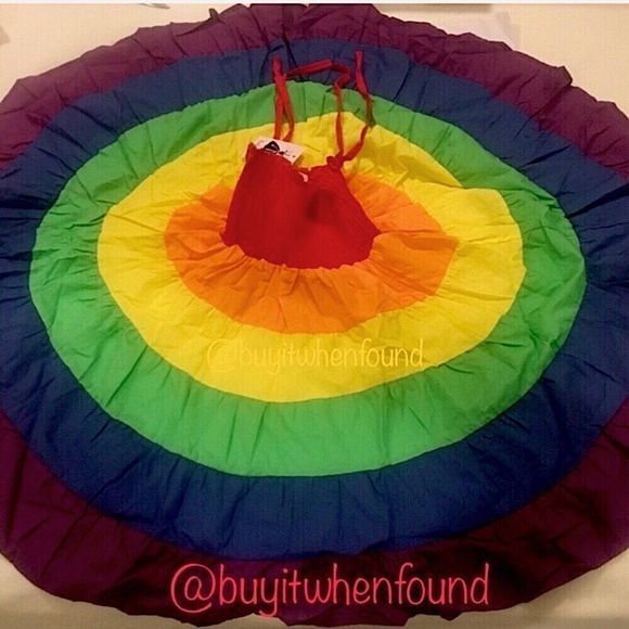 Rainbow Tiered Maxi Spin and Twirl Sun Dress 2T-5T - Picture 6 of 8